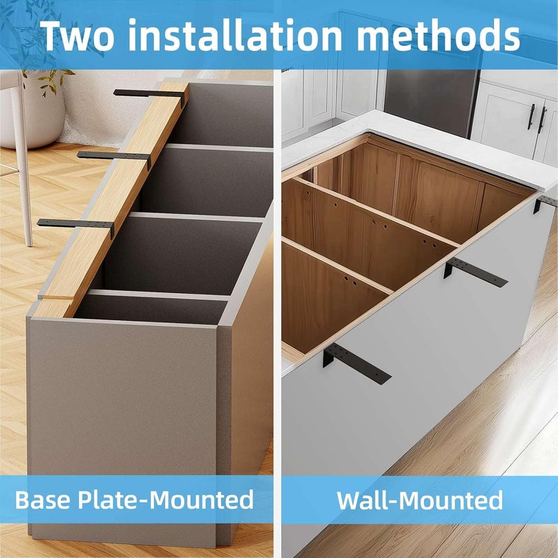 WEKIS 16 Inch Countertop Support Bracket, 3 Pack Solid Iron Steel Heavy Duty Hidden Floating L Shelf Brackets1/4 Inch Thick, Shelving Support Metal Hardware for Mantel Granite Countertop - Image 4